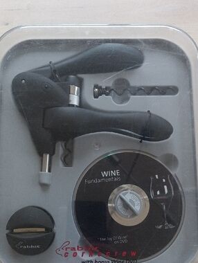 Rabbit Corkscrew Wine Opener Set With Wine DVD